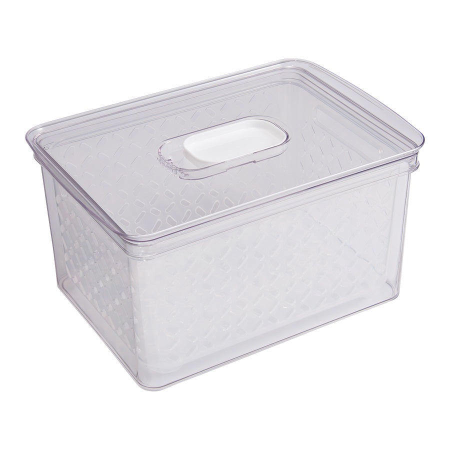 Christiania 1739 Pantry Oppbevaring med kurv 6,5L – gjennomsiktig oppbevaringsboks i PET-termoplast, designet for å holde kjøleskapet ryddig.