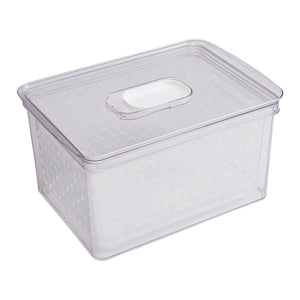 Christiania 1739 Pantry Oppbevaring med kurv 6,5L – gjennomsiktig oppbevaringsboks i PET-termoplast, designet for å holde kjøleskapet ryddig.