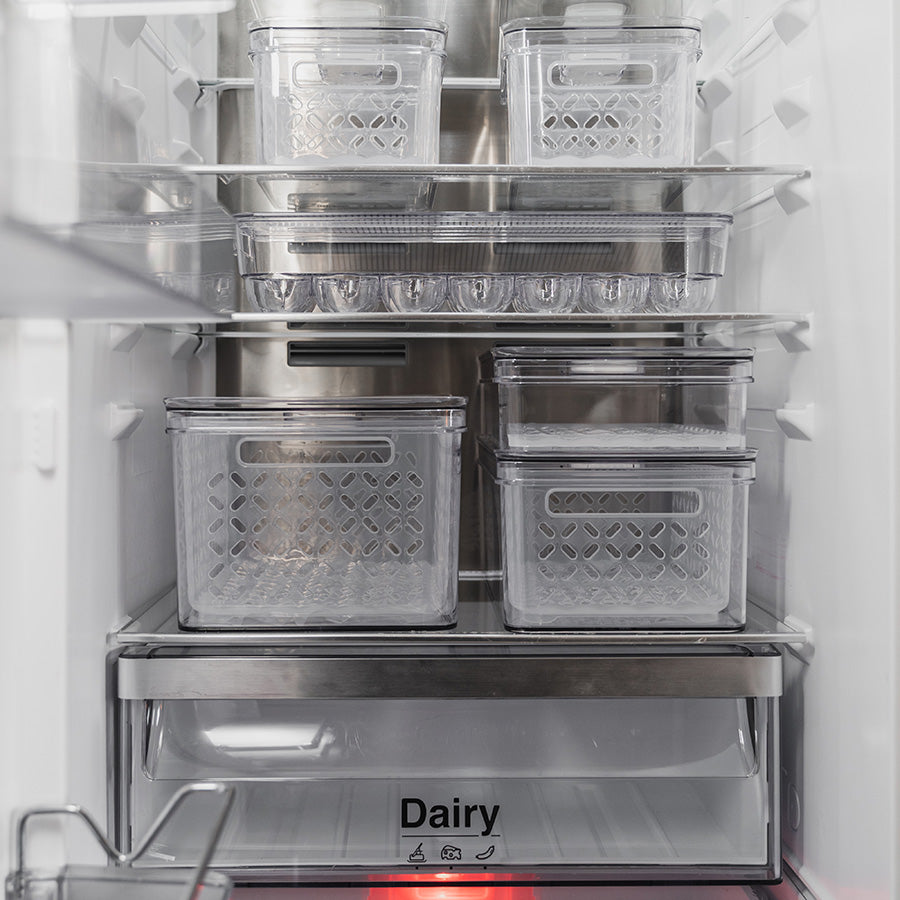 Christiania 1739 Pantry Oppbevaringssett 4 deler - Fire kurvopbevaringsbokser i ulike størrelser for effektiv oppbevaring av frukt og grønnsaker.