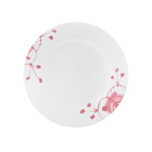 Porsgrund Porselænsfabrik Maxistrå Tallerken 22 cm Rosa, oversiktsbilde av tallerkenen med rosastrå-mønster.
