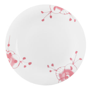 Porsgrund Porselænsfabrik Maxistrå Tallerken 28 cm Rosa med moderne rosastrå-mønster, vist ovenfra.