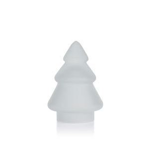 Frostet juletre i hvitt glass fra Hadeland Glassverk, ideelt som juledekorasjon for hjemmet.