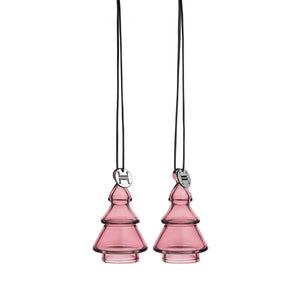 To rosa gran hengepynt fra Hadeland Glassverk, perfekt for juledekorasjon med moderne design og feminint preg.