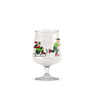 Holmegaard Mikkelers ølglass med julemotiv av Henry og Sally, perfekt for servering av øl, 40cl.