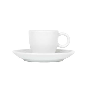 Porsgrunds Porselænsfabrik Sense cappuccinokopp og skål på 20 cl, elegant hvit design, perfekt for en kaffeopplevelse.