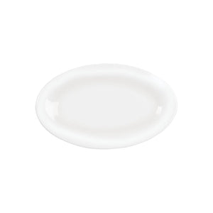 Porsgrunds Porselænsfabrik Sense Oval Asjett 13x20cm, et hvitt ovalt fat perfekt til servering av småretter eller som dekorativt element.