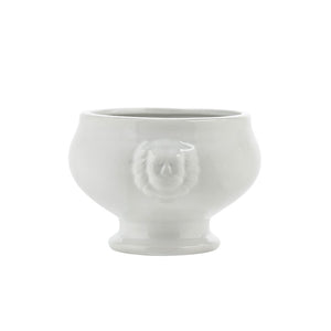 Porsgrunds Porselænsfabrik Ildfast Løve Bolle Hvit 40cl med klassisk løvehode-design, perfekt for supper og porsjonsretter.