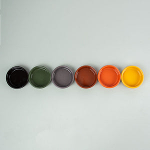 Porsgrunds Porselænsfabrik Terra Tapasform 12cm Assorterte Farger 6pk - seks forskjellige former i jordnære farger for et estetisk bord.