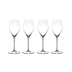 Riedel Performance champagneglass 4pk med elegant design for musserende vin, perfekt for å heve drikkeopplevelsen.