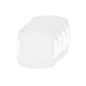 Porsgrunds Porselænsfabrik Sense Firkantet Tallerken 21cm 4pk, hvite firkantede tallerkener pakke med fire.