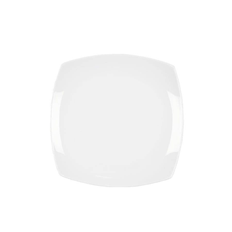 Porsgrunds Porselænsfabrik Sense Firkantet Tallerken 27cm sett ovenfra, viser den stilrene designen av hvit porselen.