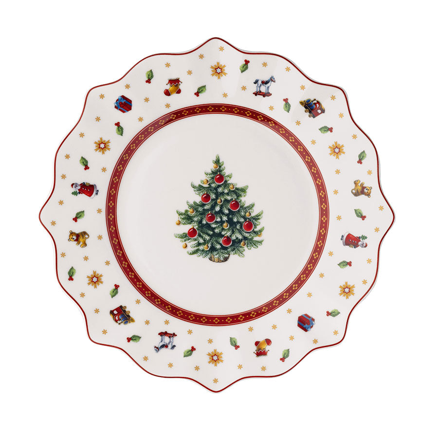 Villeroy & Boch tallerken med nostalgisk juletre og julemotiver, perfekt til julebordet.
