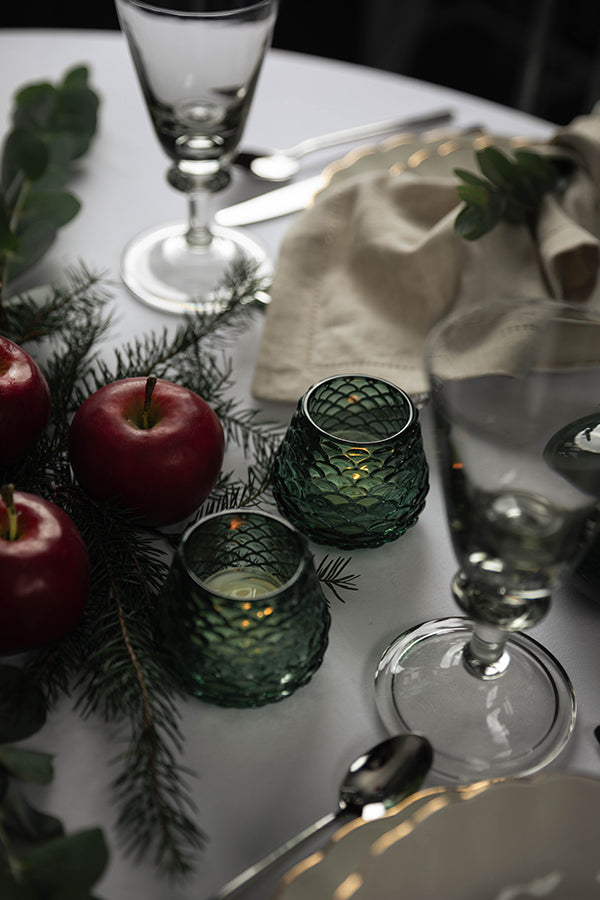 Telysholder Furu Glass  6,5cm Grønn 2pk