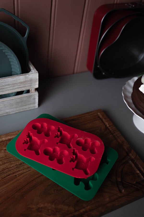 Bakeform Jul Silikon Rød