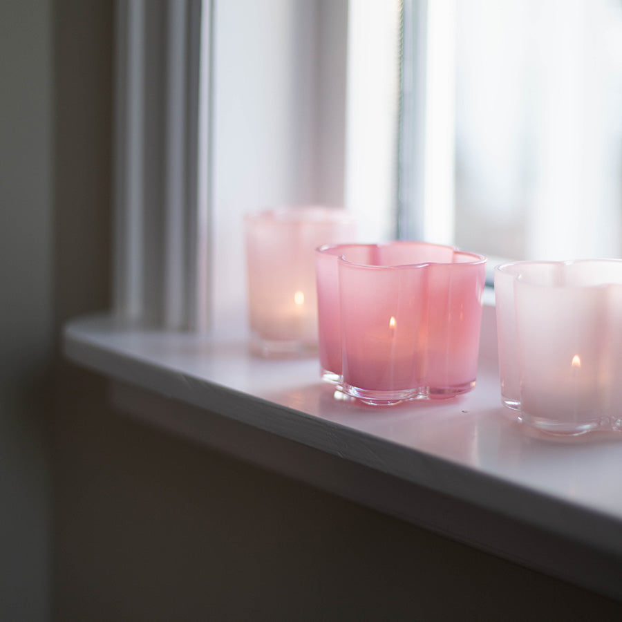 Seasons Love Collection Lyslykt Blomst 8x8,5cm Rosa