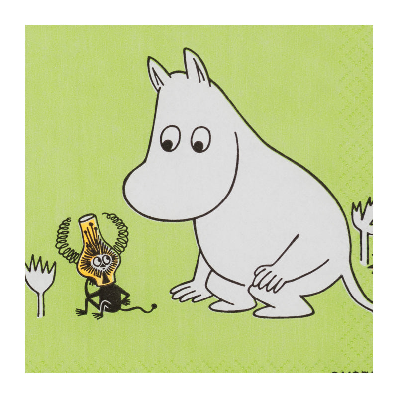 MOOMIN ARABIA Moomin Arabia Mummi Servietter 33x33cm Mummitrollet – Mummi motiv med Mummitrollet og blomster og klassisk Mummi ”Mummi ”-borddekking