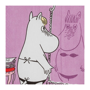 MOOMIN ARABIA Mummi Arabia Mummi Servietter 33x33cm Snorkfrøken – Mummi-illustrasjon av Snorkfrøken med høy krage og uttrykksfull Mummi-stemning i rosa toner