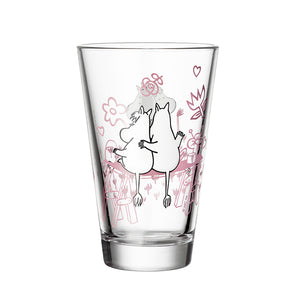 Moomin Arabia Mummi Glass 30cl 2pk Kjærlighet 30 år - Glass med Mummi og venn, dekorative og funksjonelle til servering av drikke.
