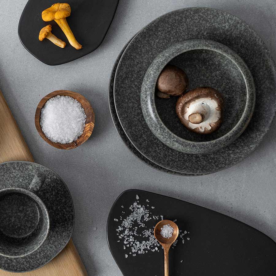 Porsgrunds Porselænsfabrik Natur Serveringsbolle 14 cm Mørk Granitt