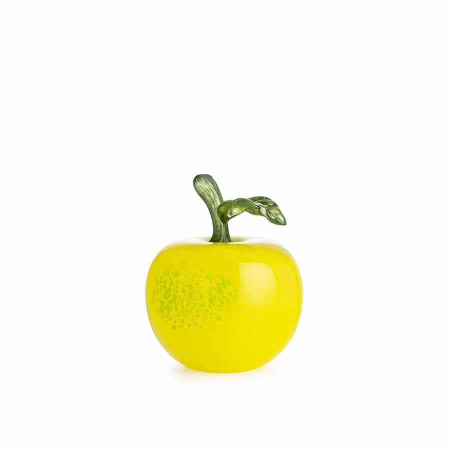 Hadeland Glassverk Glasseple Gul 11cm