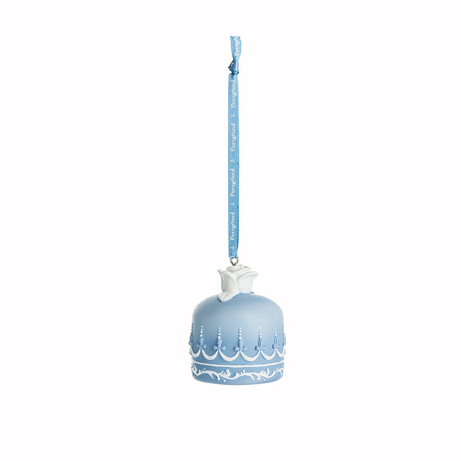 Porsgrunds Porselænsfabrik PP Jul Ballerina Kake Hengepynt 2pk 7cm Blå, en blå hengepynt med dekorativt design, 7 cm høy.