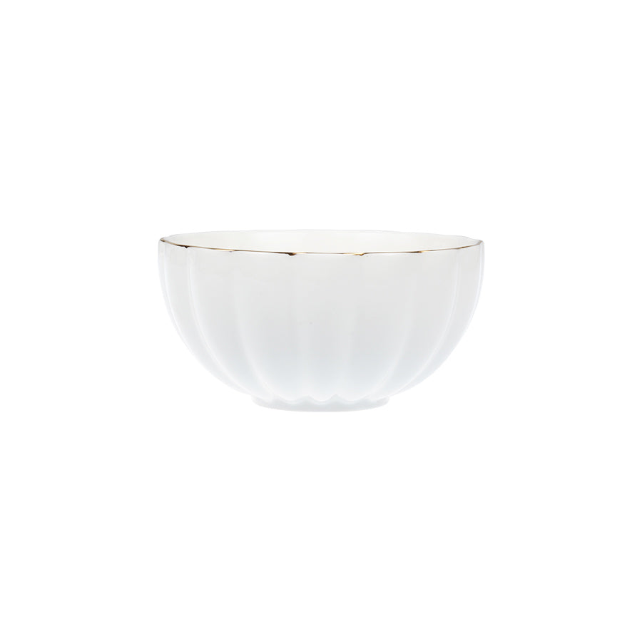 Nova Lilly Bolle 13cm Hvit m/Gullkant