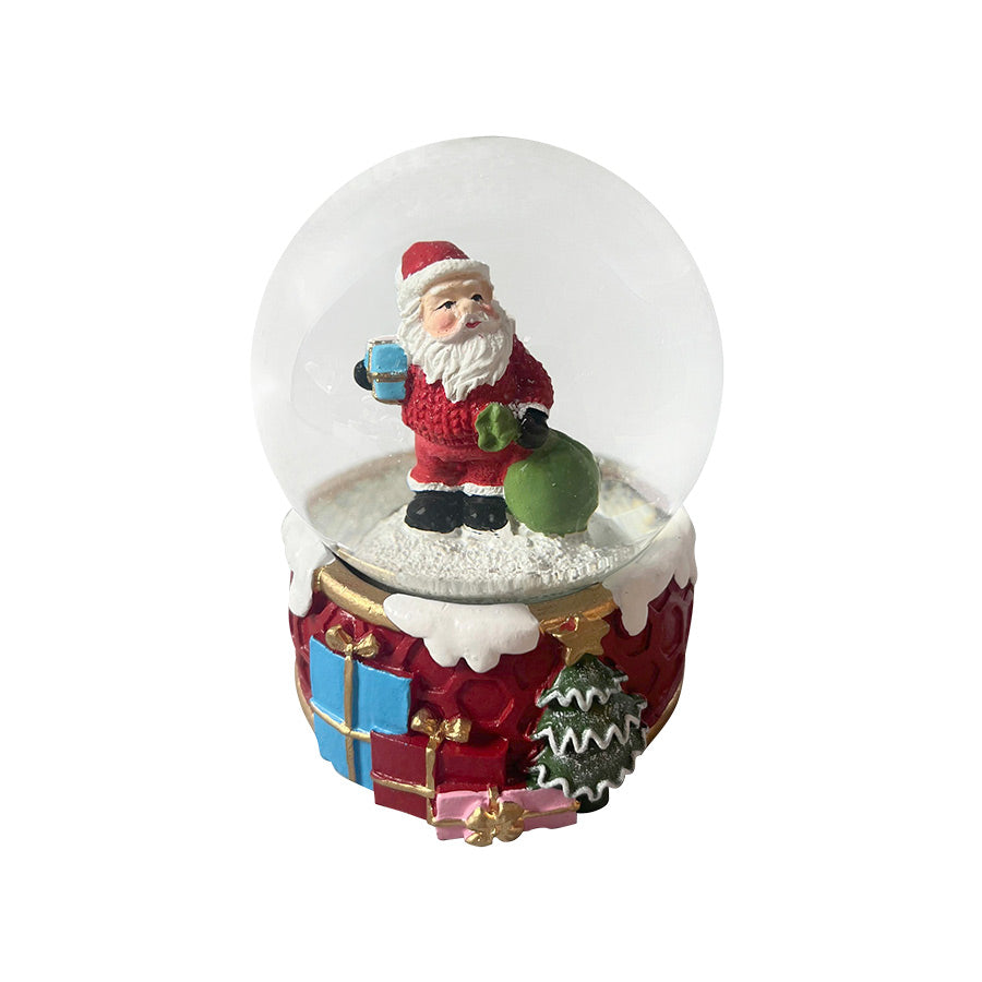 Christiania 1739 Julekolleksjon glasskule med Nissefar og julegaver, høyde 8,5 cm, perfekt julepynt