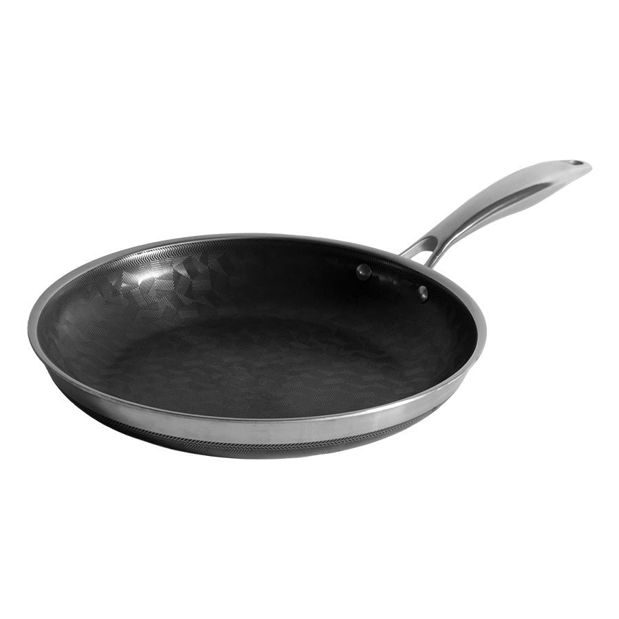 Stor svart stekepanne med keramisk non-stick-belegg fra Christiania Glasmagasin stekepannesett