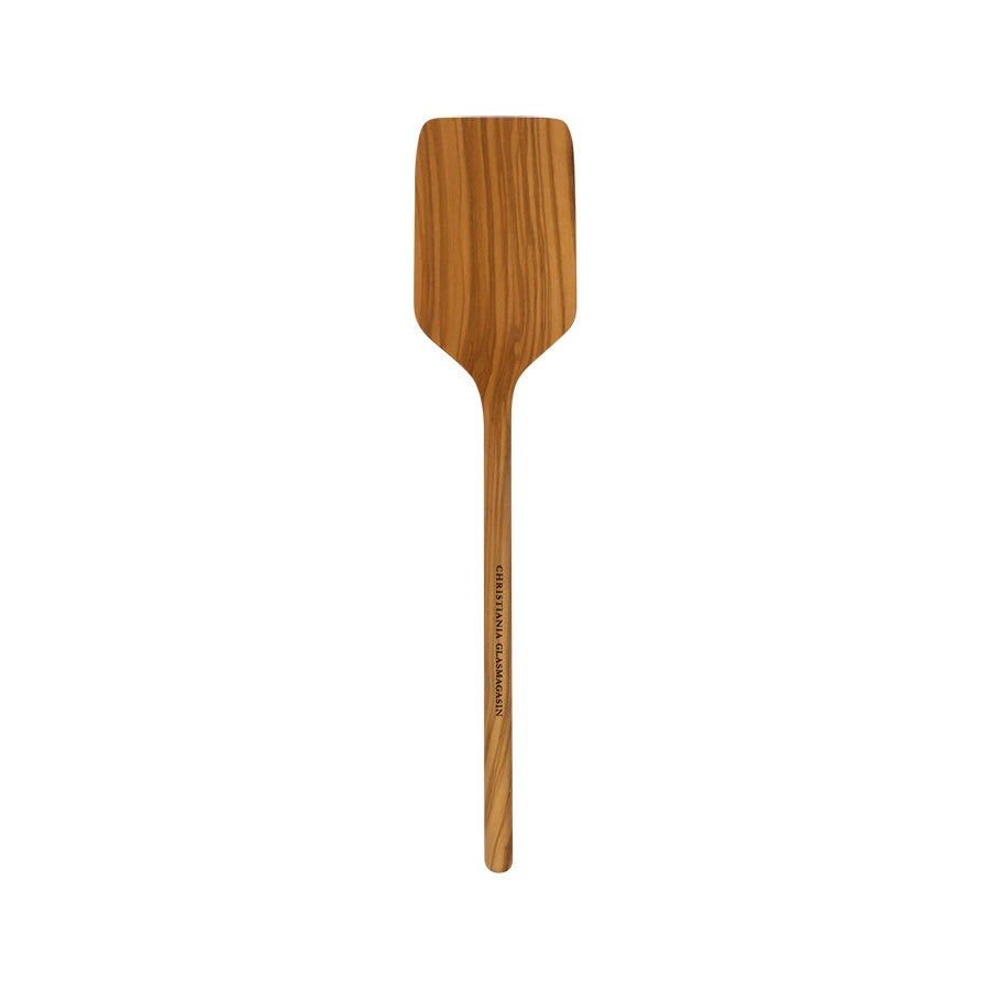 Stekespade i oliventre fra Christiania Glasmagasin, 32 cm, med bred og flat spadeflate