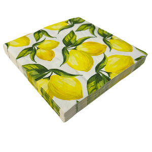 Christiania Glasmagasin Collection Servietter 33x33cm Sitron, viser servietter med sitroner i fargerik design, ideelle for festlige anledninger.