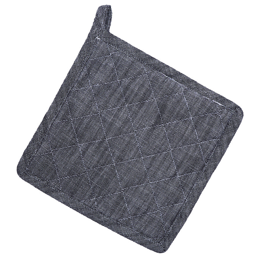 Christiania Glasmagasin Gryteklut Grå 20x20cm - en kviltet gryteklut i grå farge, laget av 100% bomull, ideell for varmebeskyttelse på kjøkkenet.