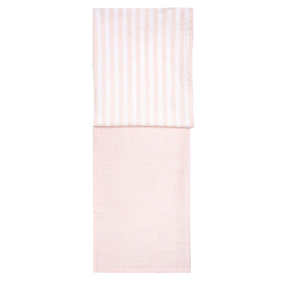 Christiania Glasmagasin Kjøkkenhåndkle 2pk Lys Rosa 50x70cm, inkluderer ensfarget og stripete håndklær, 100% bomull, perfekt for kjøkken