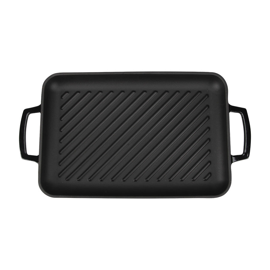 CHRISTIANIA 1739 Grillpanne Støpejern rektangulær 43x24 cm sort – grillriller og håndtak (Christiania 1739 1739)