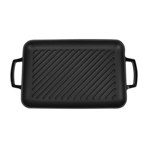 CHRISTIANIA 1739 Grillpanne Støpejern rektangulær 43x24 cm sort – grillriller og håndtak (Christiania 1739 1739)