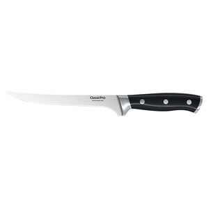 ClassicPro filetkniv med 18 cm fleksibelt stålblad og ergonomisk sort håndtak, perfekt for presis skjæring av fisk og kjøtt.