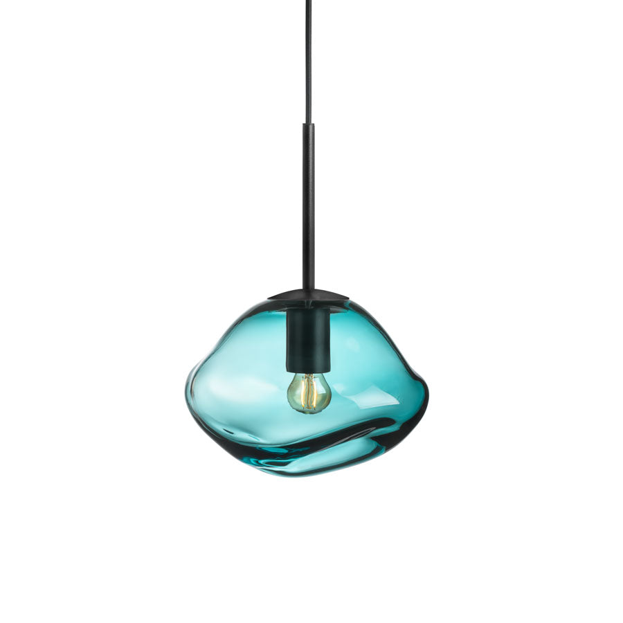 Hadeland Glassverk Crystal Stone Pendellampe Blågrønn