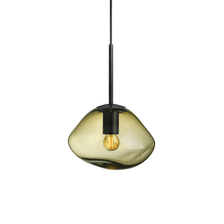 Hadeland Glassverk Crystal Stone Pendellampe Oliven