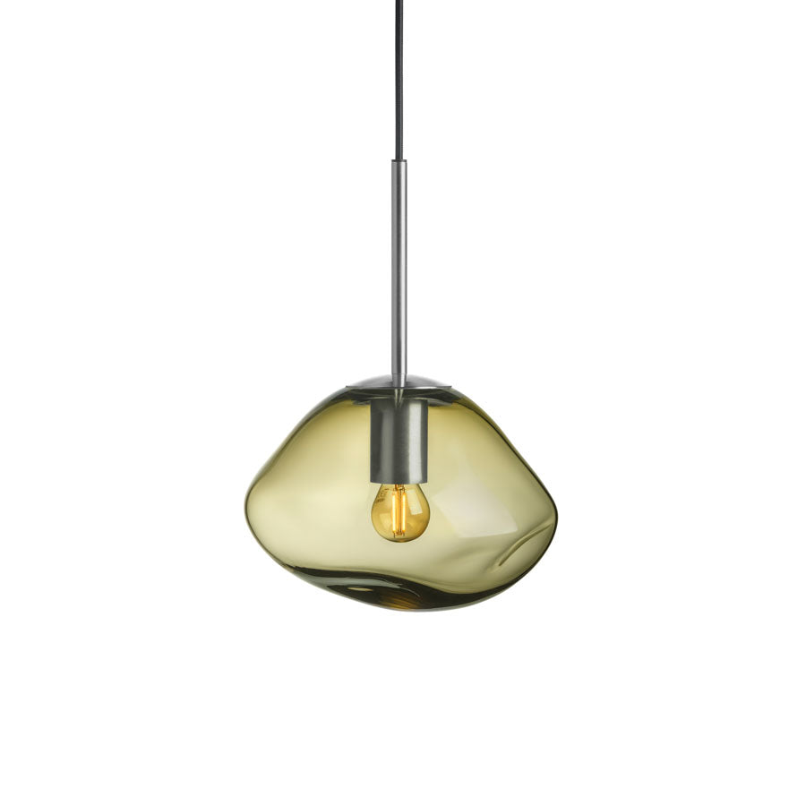 Hadeland Glassverk Crystal Stone Pendellampe Oliven