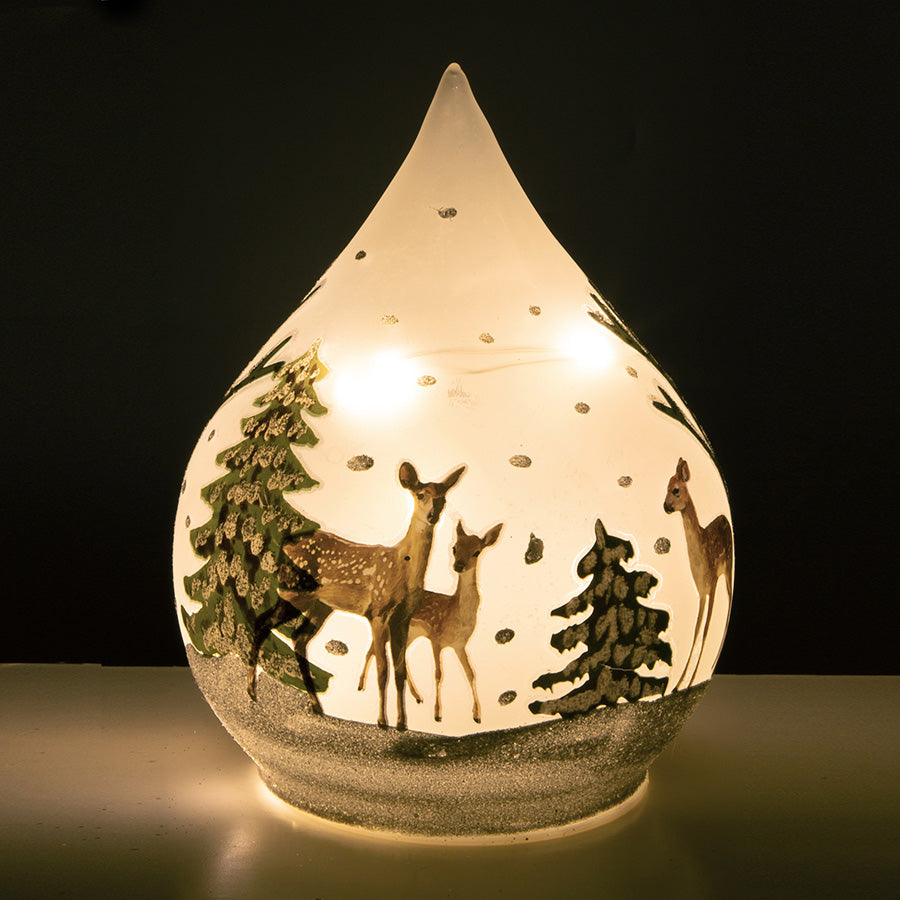 Børscompagniet Dråpe Glass Dådyr LED 10x13,5cm