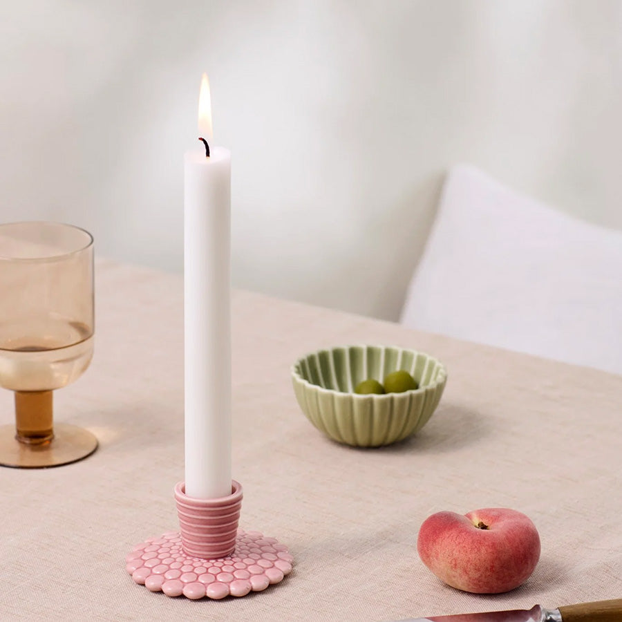 PIPANELLA CANDLESTICK BUBBLE LINES DUSTY ROSE