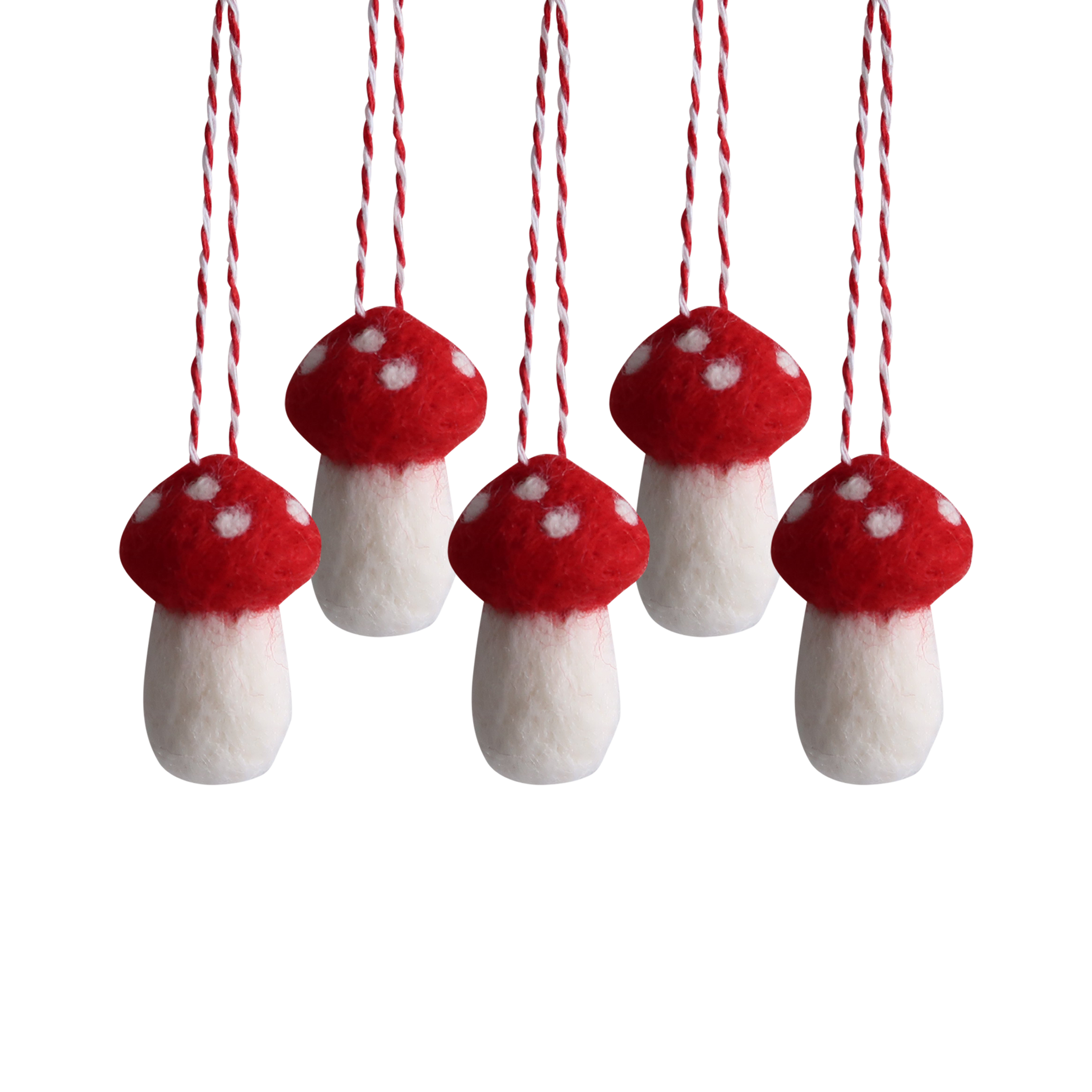 Julepynt Fluesopp Tovet Ull 5,5cm 5pk