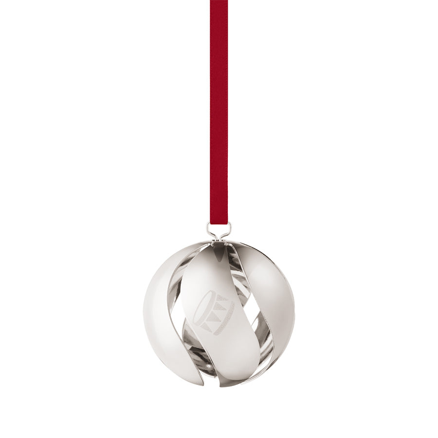 Georg Jensen julekule 2026 i palladiumbelagt messing med inngravert tromme