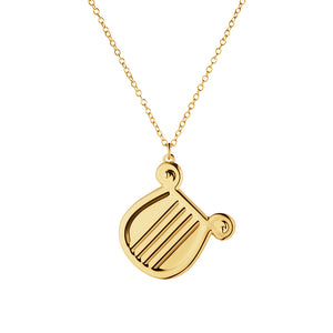 Georg Jensen juleornament 2026 formet som en harpe i gullbelagt sinklegering