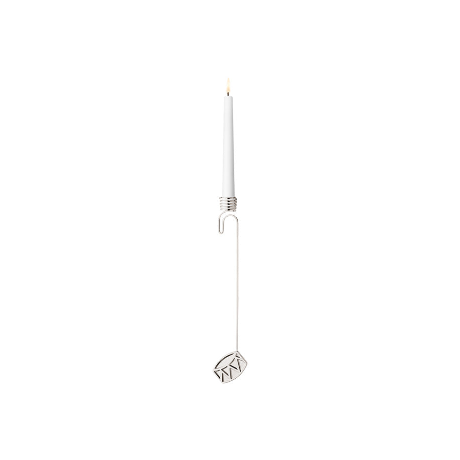 Georg Jensen lysestake til juletreet 2026 med trommeanheng i palladiumbelagt sinklegering
