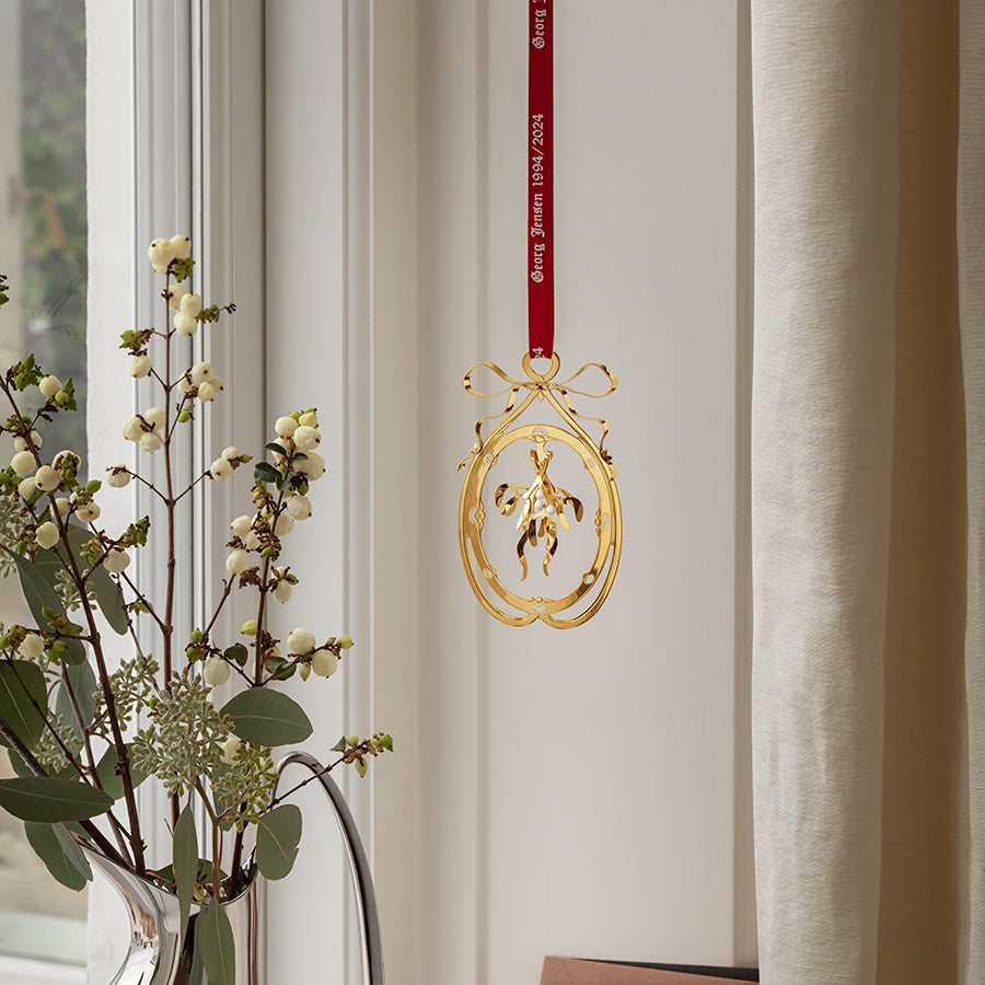 Georg Jensen Julepynt 2024 Juleuro Mistletoe 1994/2024 18kt Gullforgylt