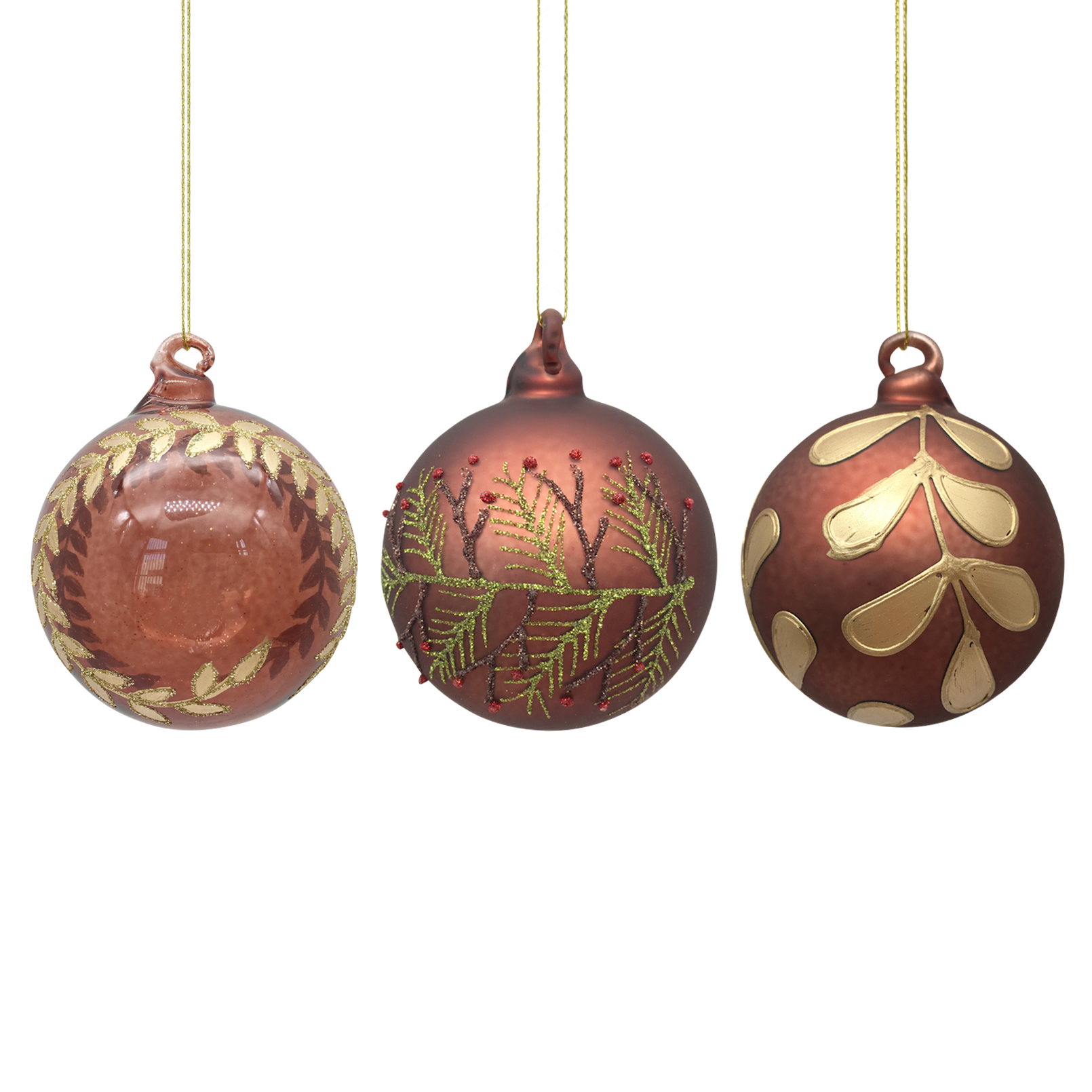 Julekuler Glass Brun Mix 3pk