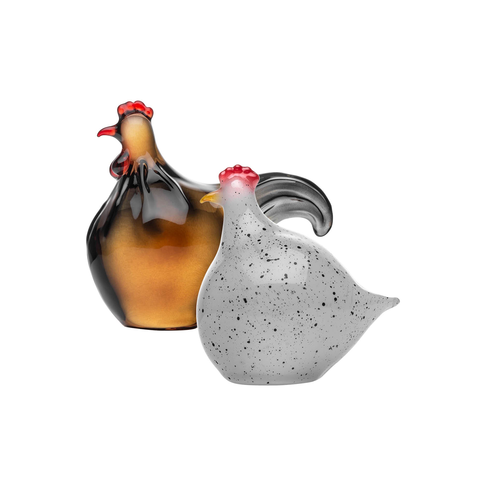 Hadeland Glassverk Høne & Hane glassfigurer