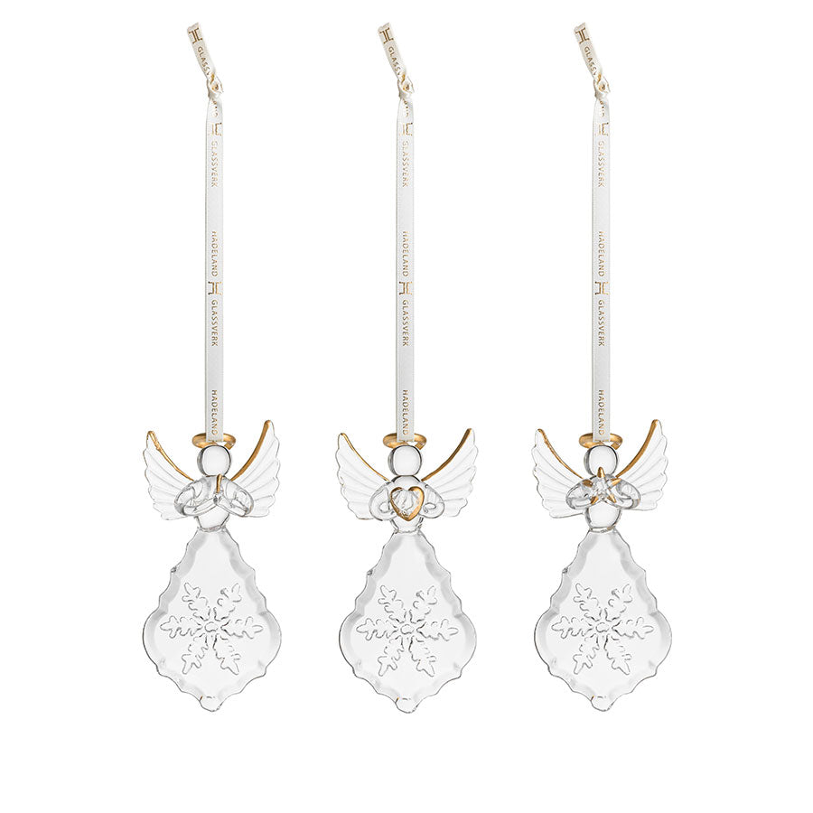 Hadeland Glassverk Glassengel Snøfnugg 3pk
