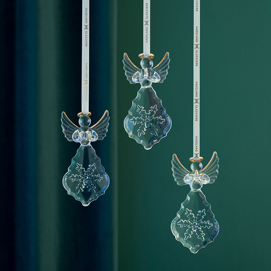 Hadeland Glassverk Glassengel Snøfnugg 3pk