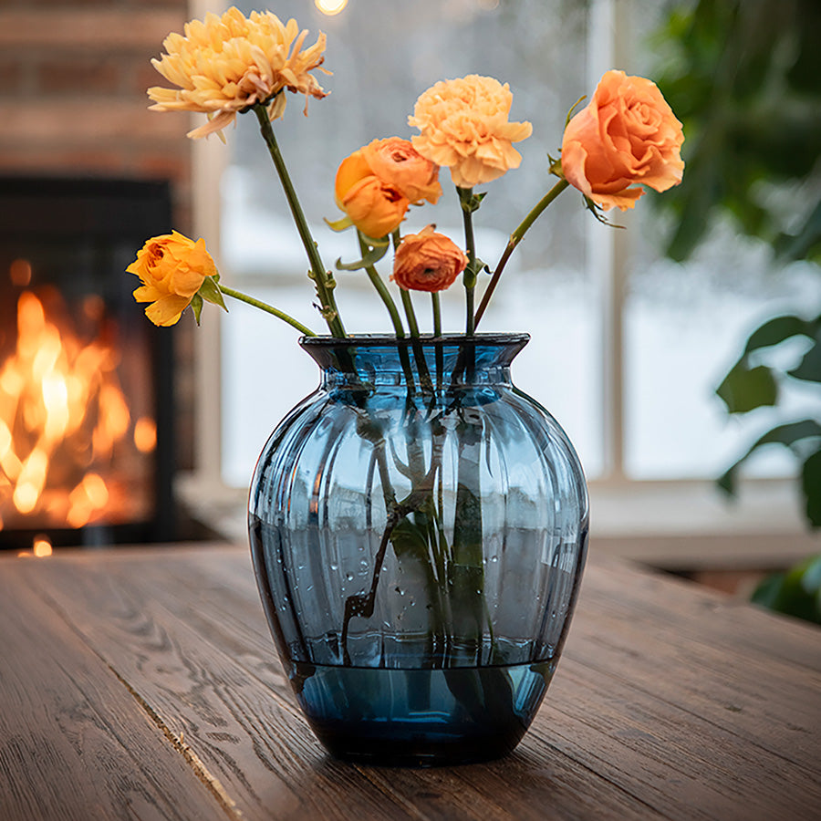 Hadeland Glassverk Emily Vase 23cm Blå Optikk